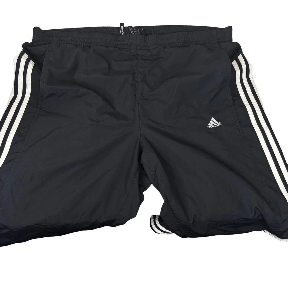 Adidas Track Pants Clima365 Mens Large Black White Striped Mesh Lined P57127